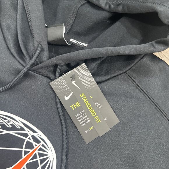 NWT Nike Football Black Therma Fit Pullover Hoodie Mens Large - Picture 3 of 5